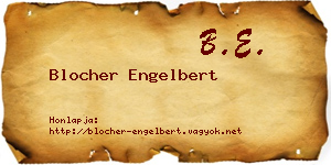 Blocher Engelbert névjegykártya